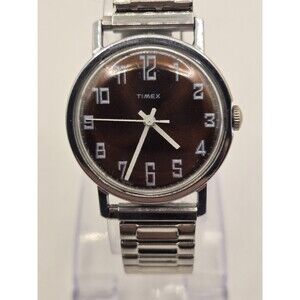 Timex Mercury 1977 Mechanical 33mm Watch. Chocolate/Bronze Dial. New Band. Runs